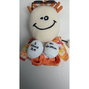 Avon Cool Expressions Stuffed Animal Beanbag Plush Doll "I Wanna Be On Vacation"